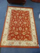 Red Floral Pattern Rug 47x170cm