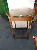 Oak Barley Twist Circular Occasional Table