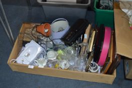 Quantity of Drinking Glassware, Radio, Wall Clock,