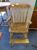 Child's Elm & Oak Stickback Highchair