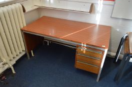 *Sepele Mahogany Desk with Right Hand Drawer Pedes