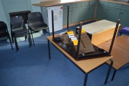 *Eight Stackable School Chairs, Assorted Filing Tr