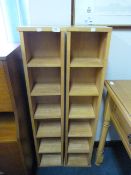 Pair of Beech Effect CD Shelves