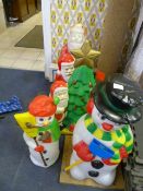 Five Outdoor Christmas Decorations Snowman & Santa