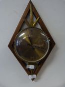 Teak Framed and Brass Wall Clock