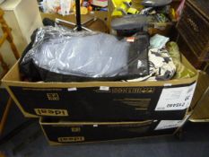 Two Boxes of Bedding, Rugs and Other Textiles