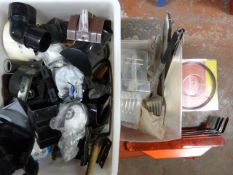 Two Boxes of Gutter and Drain Pipe Fittings