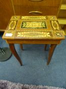 Small Mahogany Inlaid Musical Sewing Table