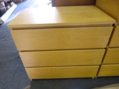 IKEA Beech Effect Three Drawer Chest