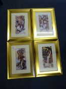 Set of Four Gilt Framed Pictures 