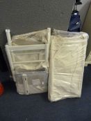 Pair of White Dining Chairs with Upholstered Seats