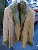 Monsoon Ladies Suede and Fur Waist Length Jacket S