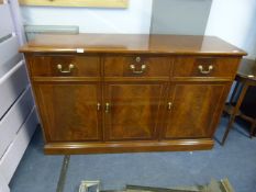 Mahogany Sideboard with Three Drawers and Doors