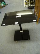 Black Glass & Chrome Side Table