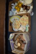 Three Boxes; Decorative Plates, Denby Dinner Set,