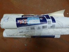 *Six Rolls of Floral Pattern Wall Paper (White Blo