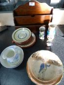 Oak Letters Rack, Royal Doulton Dish, Toby Jugs, e