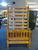 Pine Single Bed Base and Headboard
