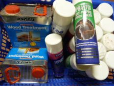 Box Containing 16 Cans of Aerosol Adhesive and Two