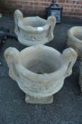 Pair of Garden Urns on Plinths