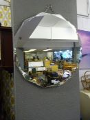 Large Hexagonal Beveled Edge Wall Mirror