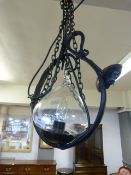 Wrought Metal Framed Ceiling Light Fitting