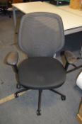 Black Upholstered Swivel Chair