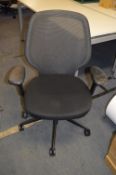 Black Upholstered Swivel Chair