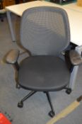 Black Upholstered Swivel Chair