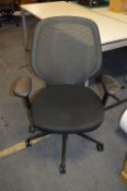 Black Upholstered Swivel Chair
