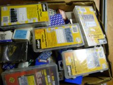 Box of Assorted Circlips, Split Pins, Rpins, Wood