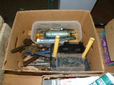 Box Containing Containing Yin Snips, Stilsons, etc