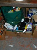 Box Containing Car Valeting Polishes, etc.