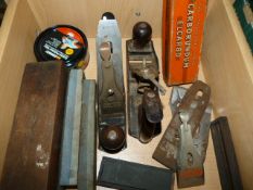 Box Containing Record Planes, Oil Stones, etc.