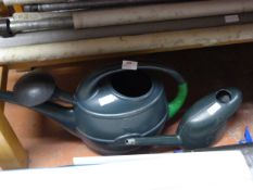 Two Plastic Watering Cans