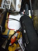 Box Containing Assorted Saws, Handtools, Drills, e