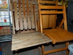 Four Folding Hardwood Chair