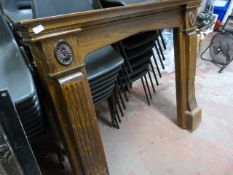 Oak Fire Surround with Decorative Cast Iron Insert