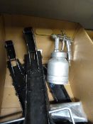 Box Containing Roof Rack Accessories, Spray Gun, e