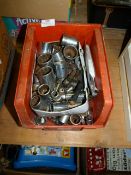 Red Plastic Storage Box Containing 1/2