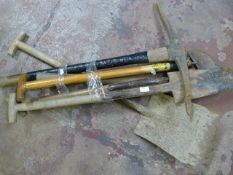 Bundle of Assorted Digging Tools; Picks, Grafters,