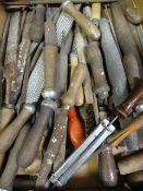 Box Containing Rasps, Oil Stones, Files, Chainsaw