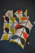 Set of Four Leaf Patterned Cushions