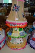 Five Assorted Patchwork Lamp Shades