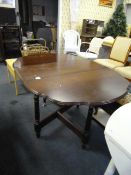 Mahogany Gate Leg Table with Scalloped Edges