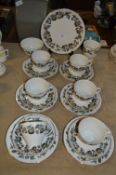 Fruit Decorated Twenty One Piece Tea Set