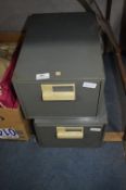 Two Grey Metal Bisley File Drawers