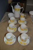 Yellow Floral Painted Fifteen Piece Tea Set
