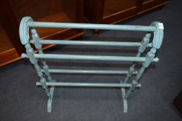Blue Painted Pine Towel Rail