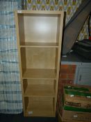 Open Front Shelving Unit in Light Maple Finish
